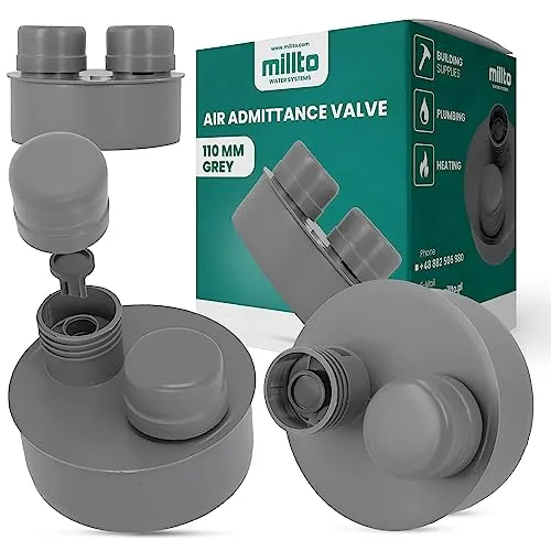 Millto™ Abwasser Rohrbelüfter 110 mm PP Rohrbelüfter Belüftungsventil für Sanitäranlagen Grau Häusliches Abwassersystem Aerator Drainage-Belüftungssystem Geruchsbeseitigung