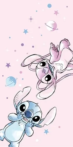 Jerry Fabrics Disney Stitch Strandtuch für Kinder, 70 x 140 cm, leichtes Mikrofaser-Polyester, schnell trocknendes Handtuch für Strand, Pool oder Bad, lebendiges Lilo- und Stich-Design, Handtuch für