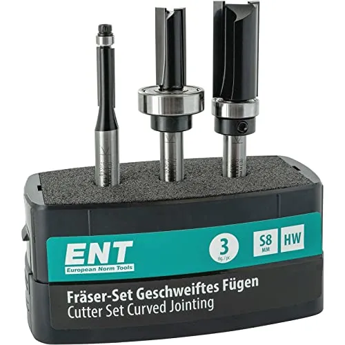 ENT 09040 3-tlg. Fräser Set für geschweiftes Fügen - HW - Schaft Ø 8 mm