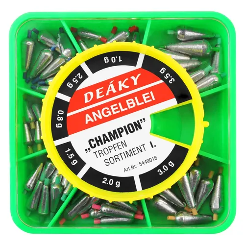 Angel Domäne Tropfenblei Sortiment Favorit - natur - 0,8-3,5g - 56Stück