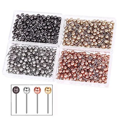 iwobi 800 Stück Karte Nagel Plastikkopf Pinnadeln mit Stahlspitze für Landkarte und Korkbrett 4