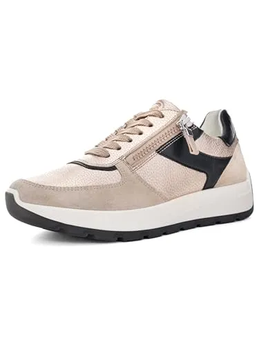 Ara Ara 25112-08 NEW YORK Damen Sneaker in Gold - Sportlicher Sneaker aus hochwertigem Velours- und Glattleder, mit herausnehmbarer, gepolsterter Innensohle für optimalen Tragekomfort. Ideal für stilbewusste Damen!