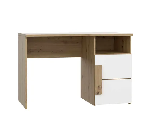 FORTE Arkina Schreibtisch mit 1 Tür , Holzwerkstoff, Artisan Eiche + Weiß, B x H x T: 110,2 x 75,3 x 60 cm