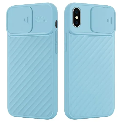 Cadorabo Hülle kompatibel mit Apple iPhone X/XS Schutzhülle TPU Silikon Case mit Kameraschutz Slim Kratzfest Weiche Gummi mit Rundumschutz Case Hülle für iPhone X/XS in Türkis