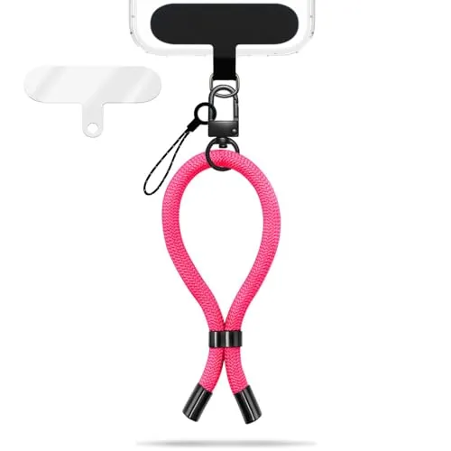 NALIA Wristy Univeral Lanyard Handykette kompatibel mit Smartphone & Handyhüllen, Handgelenk-Schlaufe mit Metallkarabiner, Verstellbares Trageband, Anti-Diebstahl Handyband, Farbe:Hot Pink