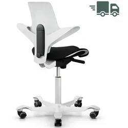 Produktbild HAG CAPISCO PULS 8020 | White Edition mit Polster in Schwarz | Gestell weiß
