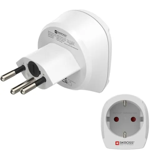 Hama Reiseadapter Schweiz, Reisestecker Typ J (Schweiz Steckdosenadapter für Reisende aus Deutschland und Europa, für Schutzkontakt Stecker, Eurostecker, auch für Reisen nach Liechtenstein) weiß