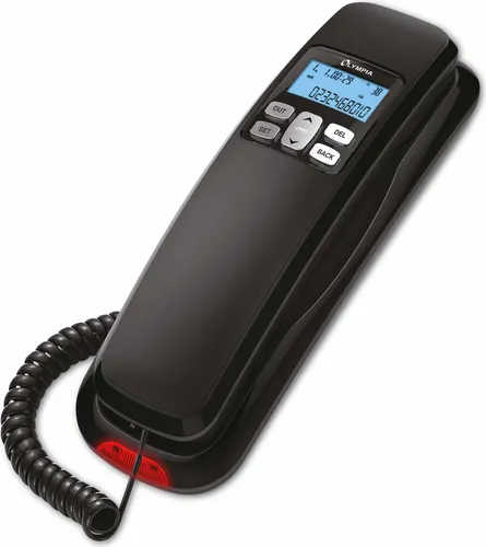 Olympia Telefon 4510 - Schnurgebundenes Großtastentelefon in Schwarz Rot, ideal für Senioren mit extragroßen Tasten und übersichtlichem LCD-Display