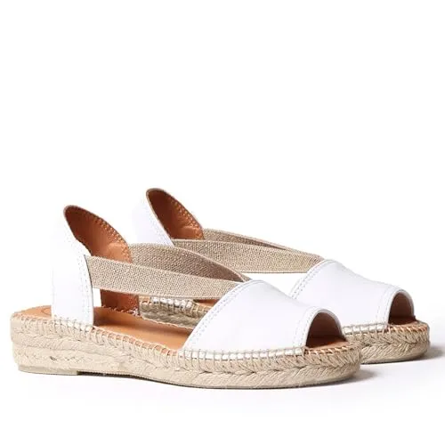 Toni Pons Damen Espadrille aus Leder - ETNA - Weiß, 36 EU