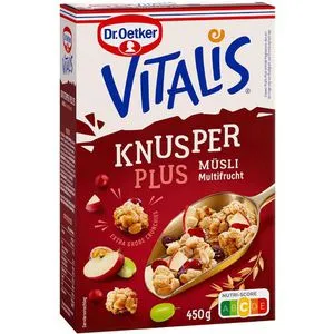Dr.Oetker Müsli Vitalis KnusperPlus, Multifrucht, 450g von Dr. Oetker