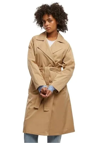 Urban Classics Damen Mantel Ladies Trenchcoat, eleganter Trenchcoat mit Bindegürtel, Regular Fit - Klassischer Trenchcoat mit zeitlosem Design und Bindegürtel für eine schmeichelhafte Silhouette. Hergestellt aus strapazierfähigem Material für vielseitige Looks im Alltag und besonderen Anlässen.