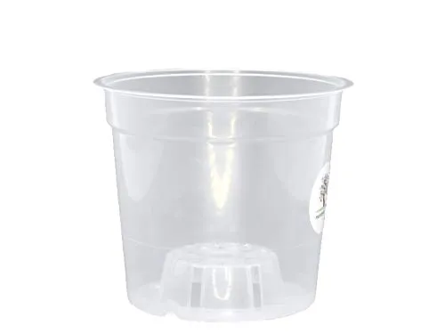 meindekoartikel 12 Orchideentöpfe Pflanztöpfe für Orchideen aus Kunststoff - transparent (Ø 11,5cm x Höhe 11cm)