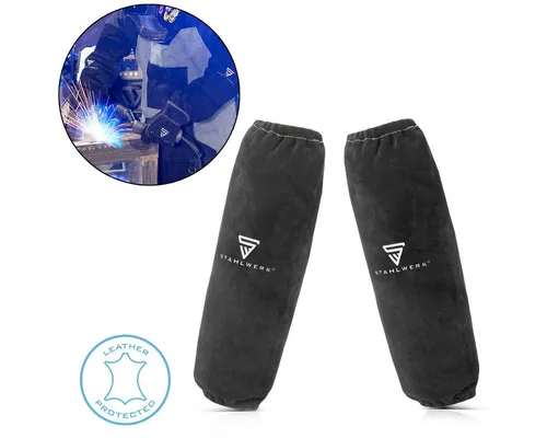 STAHLWERK Schweißerärmel aus hochwertigem Spaltleder - Robuste Schweißerärmel aus hitzebeständigem Rindspaltleder, perfekt für Schweißarbeiten. Mit elastischem Bund für optimalen Sitz und hohen Tragekomfort, ideal für anspruchsvolle Anwendungen.