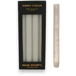 Rustic Dinner Candle L greige 4 Stück