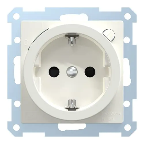 Schneider Electric Merten FI-Schuko-Steckdosen-Einsatz - Steckdosen & Zubehör mit Berührungsschutz und FI-Schutzschalter für sicheren Anschluss von Elektrogeräten, ideal für einheitliche Optik im System M.