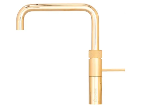 QUOOKER Fusion Square COMBI Reservoir Gold mit 7 Jahren Garantie - Hochwertige Küchenarmatur für kochendes, warmes und kaltes Wasser in einem, inklusive 7 Jahre Garantie. Ideal für moderne Küchen und energieeffizienter als herkömmliche Systeme.