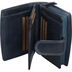 Echtleder Damengeldbörse mit RV, blau