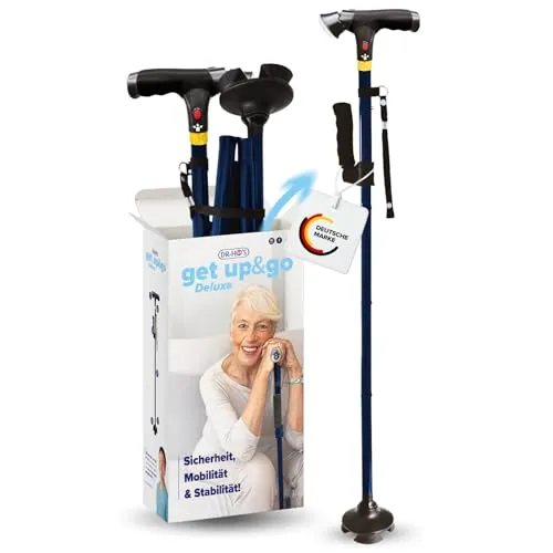 DR-HO'S Get Up & Go Gehstock mit LED-Licht und Alarmknopf von DR-HO'S