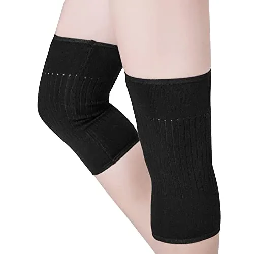 Paar Kaschmir Kniewärmer für Damen Herren Winter Warme Knieschoner Rutschfest Kniebandage Elastisch Knieschützer für Fußball Tanzen Yoga Indoor Sport Thermo Kniekompression Ärmel für Frauen Männer 1