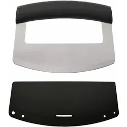 KitchenAid Mezzaluna-Messer mit gebogener Klinge of Edelstahl, 15 cm, schwarz, kardiert