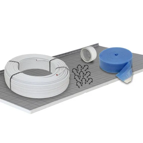 Fußbodenheizung 10 m2 Tackersystem 20 mm Set Alu Verbundrohr Verlegeabstand 10cm
