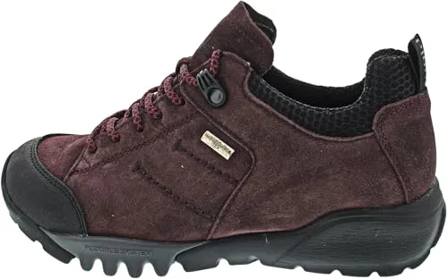 Waldläufer H-Amiata Outdoor-Halbschuh - Komfort Schnürhalbschuh in Bordeaux/Schwarz, wasserabweisend und ideal für Wanderungen mit extra Weite für breitere Füße.