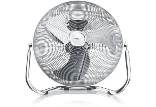 Brandson Windmaschine Chrom Bodenventilator Retro, 200W, 53,5 cm - Ventilatoren: Hoher Luftdurchsatz von 2112 m³/h für effektive Kühlung und Raumluftumwälzung, stufenlos neigbar und GS-geprüft für Sicherheit.