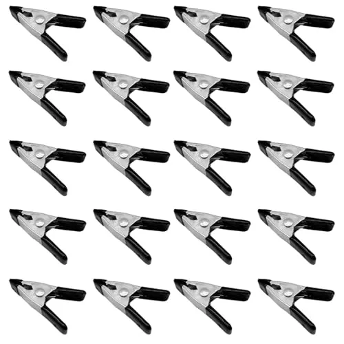 Stück 5,1 cm Metall-Federklemmen, Federklemmen, Federklemmen, strapazierfähig, für Haushaltsclips, Versiegelung, Snackbeutel, Camping, Holzbearbeitung, Clips (schwarz) 20