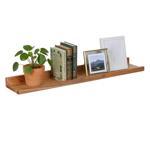 Relaxdays Schmales Wandregal aus Walnussholz Hellbraun in beige von Relaxdays