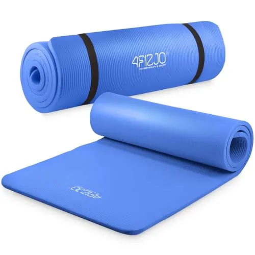 4FIZJO Fitnessmatte mit Tragegurt, Abm. 180x60 cm, Dicke 1,5 cm, NBR-Schaumstoff, Rutschfest, Komfort, In & Outdor, Pilatesmatte, Yoga Matte, Sportmatte, Gymnastikmatte, Trainingsmatte, Marineblau