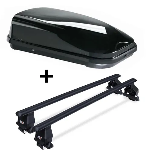 Dachbox VDPFL320 320L + Dachträger Menabo Tema für für Renault Megane SW 95-03 S