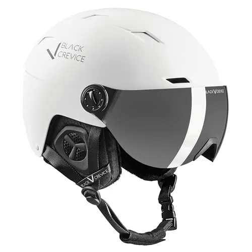 BLACK CREVICE Skihelm mit Visier Kirchberg weiß, L (58-61cm)…