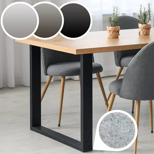 Tischgestell - 2er Set aus Stahl, Schwarz, Grau oder Industrial - Möbelfüße aus hochwertigem Stahl mit hoher Tragfähigkeit von bis zu 300 kg. Ideal für Esstische, Couchtische und Schreibtische, leicht zu montieren und in modernem Design erhältlich.