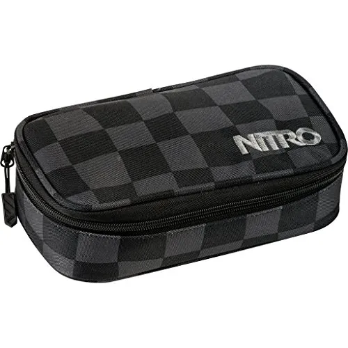 Nitro Mäppchen PENCIL CASE XL BLACK CHECKER - Federmäppchen mit großer Aufteilung für Stifte, ideal für Schule und Studium, inklusive Innenklappe für Stundenplan und praktischen Fächern.