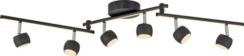 JUST LIGHT LED-Deckenleuchte JARIK 32W, 3000K, 3700lm - Moderne LED-Deckenleuchte JARIK in Schwarz mit flexibler Spot- und Profilbeleuchtung für individuelle Lichtgestaltung. Warmweißes Licht schafft eine einladende Atmosphäre in Wohnräumen und Büros.
