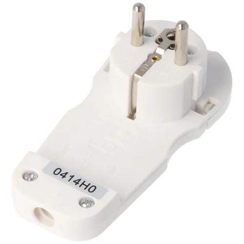 AccuCell Schuko-Flachstecker extra flach weiß Schuko-Winkelstecker mit Ausladung 8mm