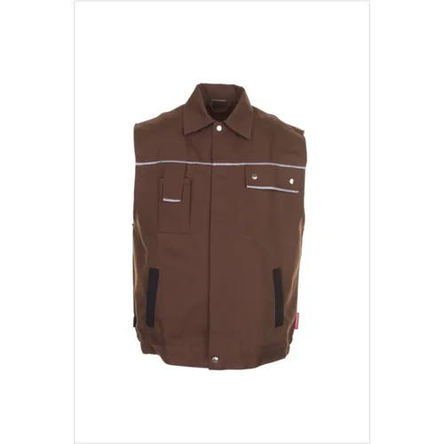 Arbeitsweste 2166 braun/schwarz - Größe XL - Herren-Westen, strapazierfähige Berufsweste mit praktischem Taschenangebot für optimalen Komfort und Funktionalität bei der Arbeit.