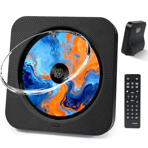 CD Player Tragbar mit Bluetooth 5.1, Liphier CD-Player Musik Heim-Desktop, CD Spieler Kinder mit HiFi Lautsprecher, LED-Bildschirm FM-Radio USB/AUX Kopfhörerbuchse, (Schwarz)