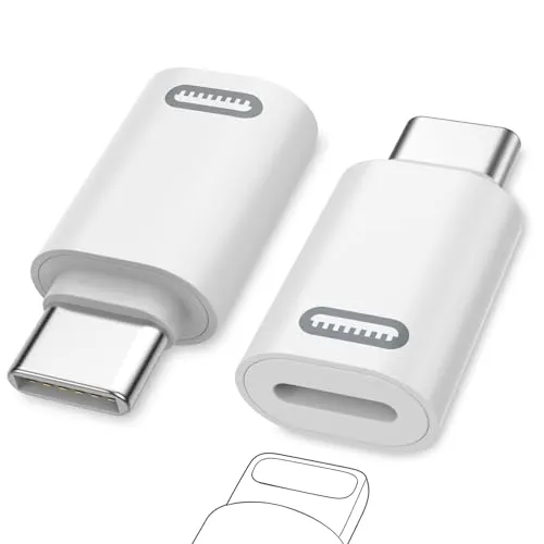 MoKo Lightning auf USB-C Adapter 2 Stück für iPhone 17 Air 16 15 Pro Max Plus, iPad