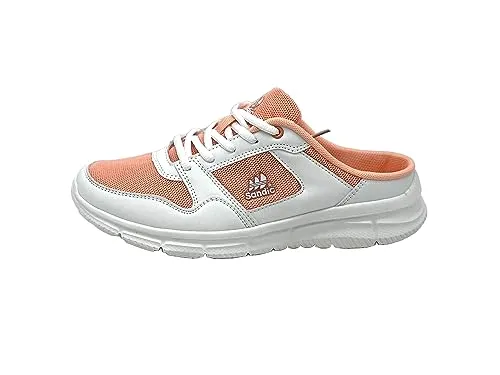 Ablovo® Damen Herren Pantoletten Sandalette Slipper Sabots Sneaker Freizeit (Weiß-Pink, EU Schuhgrößensystem, Erwachsene, Damen, Numerisch, M, 36)