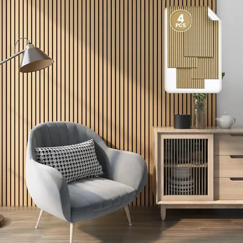 NEU.HOLZ Akustikpaneele Holz - Schallschutz in Eiche dunkel - Panel-Isolierung für effektive Schalldämmung und gemütliche Raumakustik. Die einfach zu installierenden Holzpaneele überzeugen durch skandinavisches Design und sind individuell zuschneidbar.