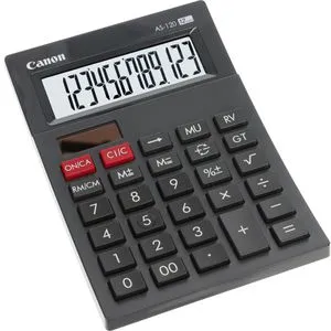 Canon Taschenrechner AS-120 II, 12-stelliges LC-Display, Solar- und Batteriebetrieb