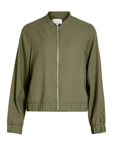 Vila Blouson VIPAPAYA L/S BOMBER JACKET - NOOS in Capulet Olive, Größe 38 - Modische Funktionsjacke aus 100% pflegeleichtem Polyester mit praktischem Reißverschluss und Eingrifftaschen für Alltag und Freizeit.