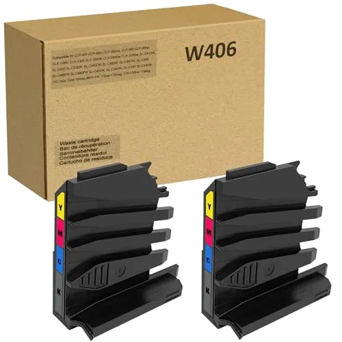 ASEKER CLT-W406 W406 Resttonerbehälter SU426A Kompatible für Samsung CLP-360 CLP-365 CLX-3300 CLX-3305 SL-C410 SL-C430 SL-C460 SL-C480 SL-C480W Drucker 7000 Seiten Abfallkartusche ( 2 Packungen )