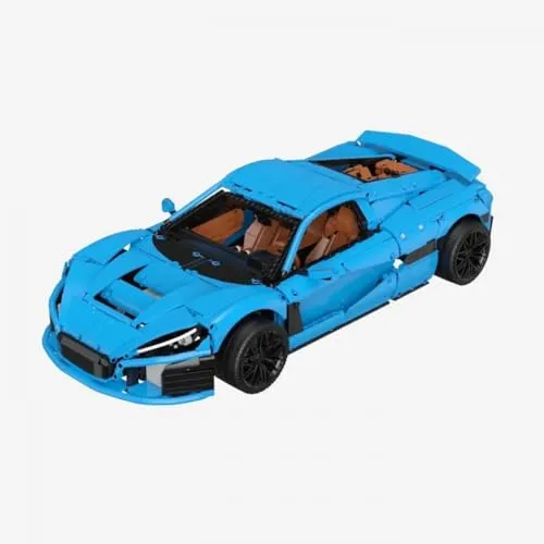 BlueBrixx Pro 108562 - Elektrischer Sportwagen, 2577 Klemmbausteine, Auto-Set, Geschenk für Rennsport-Fans, Standardsteine, Bausteine der Pro-Serie