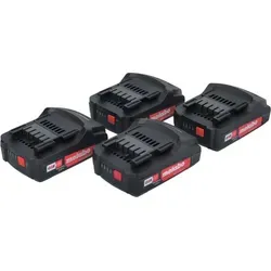 Metabo Akku Set 4x Li-Power 18V 2,0Ah - Praktisches Akku-Set mit 4 leistungsstarken Li-Ion Akkus für zuverlässige Energieversorgung bei jedem Projekt. Ideal für den professionellen Einsatz.