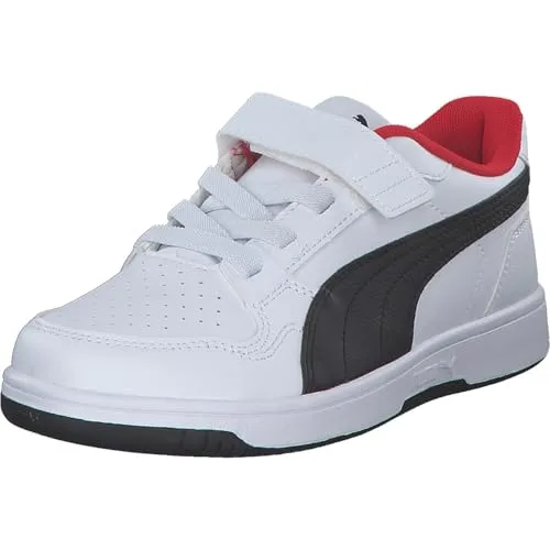 Puma Reb-l AC+ PS Sneaker für Kinder - Basketball-Sneaker für Kinder von 4 bis 8 Jahren, mit mindestens 20% recyceltem Obermaterial und elastischem Klettverschluss für einfachen Einstieg und optimalen Komfort.