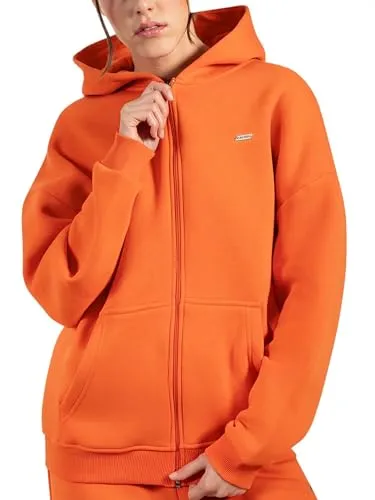 Smilodox Hoodie Lyanna Oversize - Bequemer, orangefarbener Kapuzenpullover aus weichem Material mit Kängurutasche, ideal für den Streetstyle und den Alltag. Maschinenwaschbar und in Größe L erhältlich.