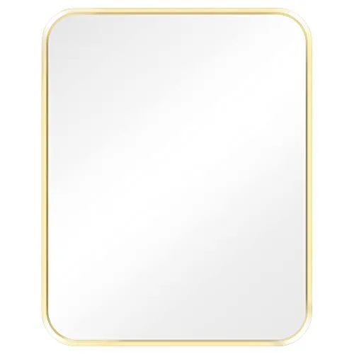 Navaris Wandspiegel mit Metall Rahmen in Gold - Eleganter Deko Spiegel 50 x 40 cm aus Aluminium-Legierung, verleiht jedem Raum einen Hauch von Luxus und Stil.