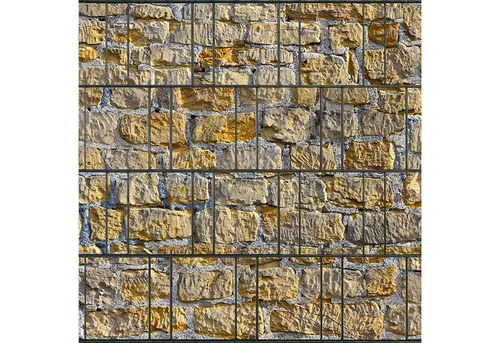 zaunzu Sichtschutzstreifen Münsterland 2,5m x 2,0m – Beidseitig bedruckt für Doppelstabgitter - Hochwertiger Sichtschutz mit modernem Stein-Optik Motiv. Robustes Polyestergewebe sorgt für Langlebigkeit und UV-Beständigkeit. Ideal zur kreativen Gestaltung Ihres Doppelstabzauns und für mehr Privatsphäre.